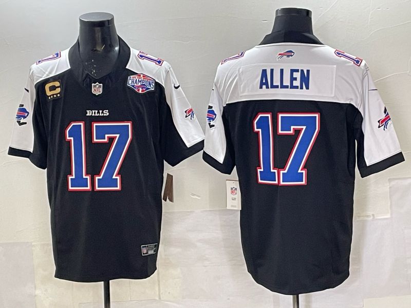 Men Buffalo Bills #17 Josh Allen Nike Black 2025 Limited NFL Jersey 01